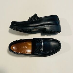 Gucci Black Leather Horsebit Classic Men’s Loafers Size 7.5 B